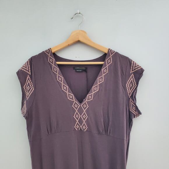 BCBGMaxAzria Purple Short Sleeve Aztec Pattern Tee Dress XL - Picture 3 of 9